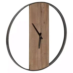 Kirklands Home Ladd Natural Wood Wall Clock Black Hot