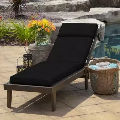 Kirklands Home Leala Outdoor Chaise Cushion Black Discount