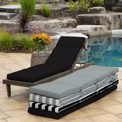 Kirklands Home Leala Outdoor Chaise Cushion Black Discount