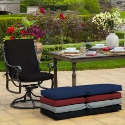 Kirklands Home Leala Texture Outdoor Dining Chair Cushion Black New