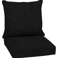 Kirklands Home Leala Texture Outdoor Deep Seat Cushions Black Best