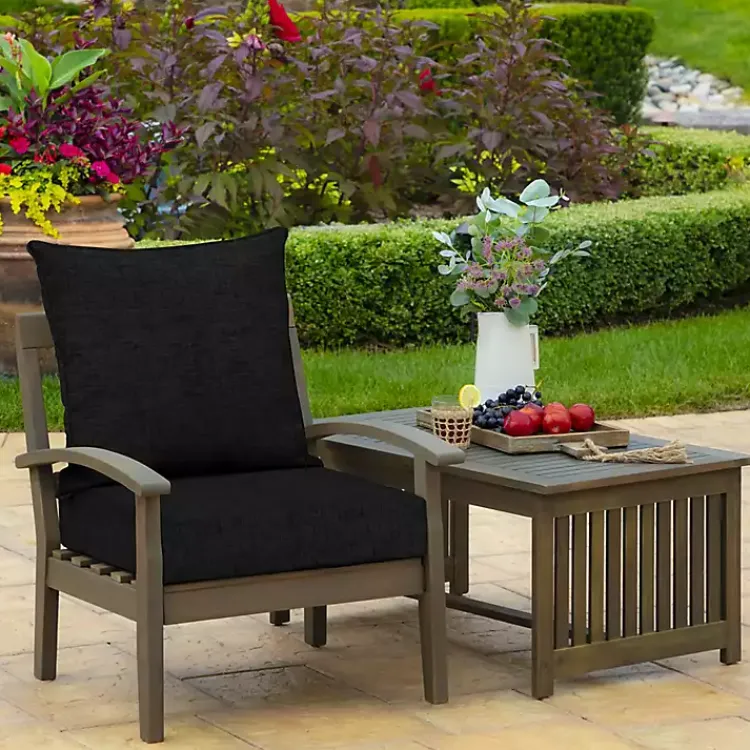 Kirklands Home Leala Texture Outdoor Deep Seat Cushions Black Best