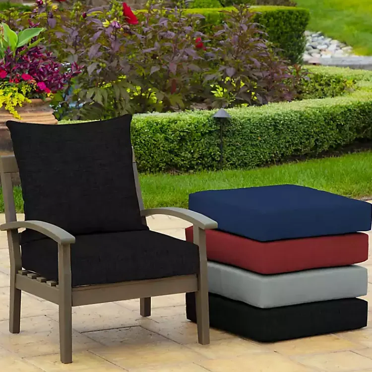 Kirklands Home Leala Texture Outdoor Deep Seat Cushions Black Best