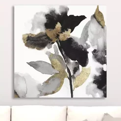 Kirklands Home Black Leaves II Giclee Canvas Art Print, 30x30 in. Discount
