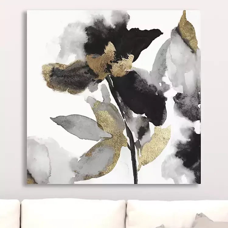 Kirklands Home Black Leaves II Giclee Canvas Art Print, 30x30 in. Discount