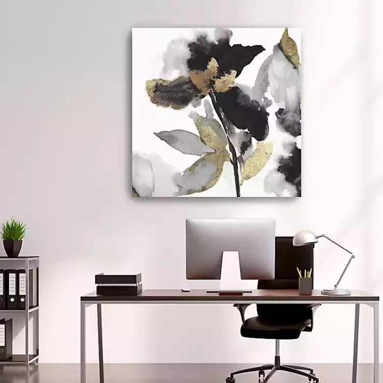 Kirklands Home Black Leaves II Giclee Canvas Art Print, 40x40 in. Clearance