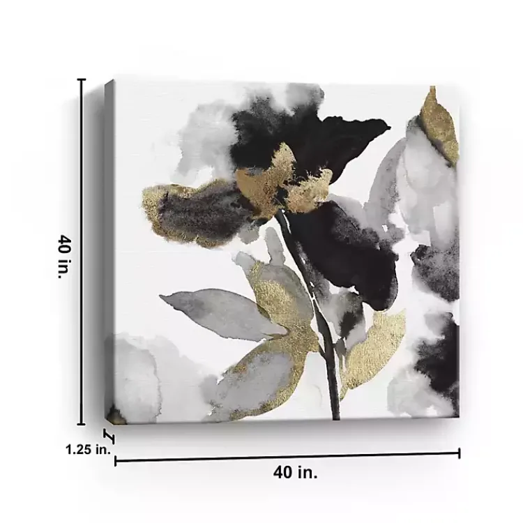 Kirklands Home Black Leaves II Giclee Canvas Art Print, 40x40 in. Clearance