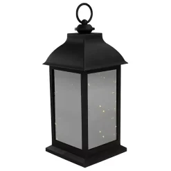 Lanterns>Kirklands Home LED Flickering Fairy Lights Lantern, 12 in. Black