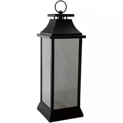 Lanterns>Kirklands Home LED Flickering Fairy Lights Lantern, 19 in. Black