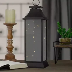 Lanterns>Kirklands Home LED Flickering Fairy Lights Lantern, 19 in. Black