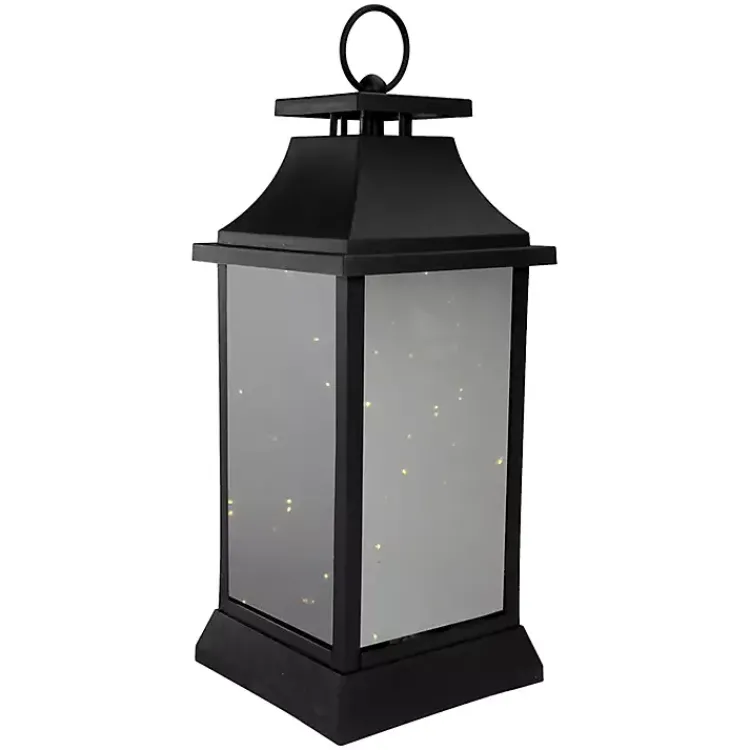 Lanterns>Kirklands Home LED Flickering Fairy Lights Lantern, 16 in. Black