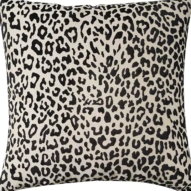 Pillows>Kirklands Home Black Leopard Jacquard Pillow