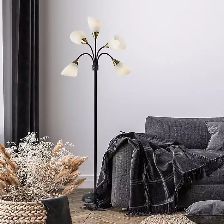 Kirklands Home Black 5-Light Adjustable Tree Floor Lamp Outlet