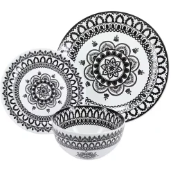 Kirklands Home Black Lila Patterned 12-pc. Dinnerware Set Online