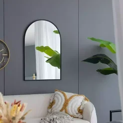 Kirklands Home Long Arched Wall Mirror Black Hot