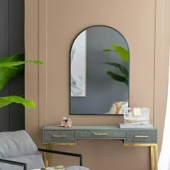 Kirklands Home Long Arched Wall Mirror Black Hot