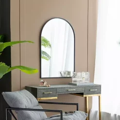 Kirklands Home Long Arched Wall Mirror Black Hot