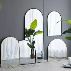 Kirklands Home Long Arched Wall Mirror Black Hot