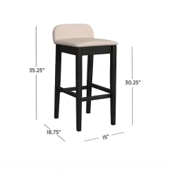 Kirklands Home Black Lowback Padded Bar Stool Discount
