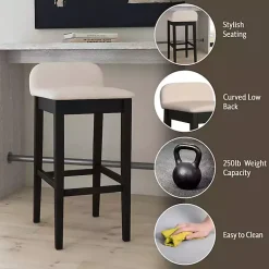 Kirklands Home Black Lowback Padded Bar Stool Discount