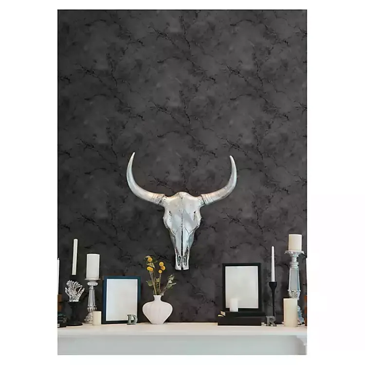 Kirklands Home Marble Peel & Stick Wallpaper Black Discount