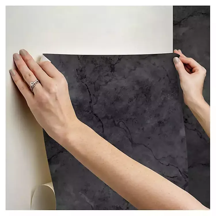 Kirklands Home Marble Peel & Stick Wallpaper Black Discount