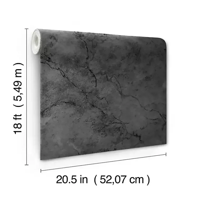 Kirklands Home Marble Peel & Stick Wallpaper Black Discount