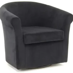 Kirklands Home Marley Swivel Accent Chair Black New