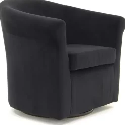 Kirklands Home Marley Swivel Accent Chair Black New