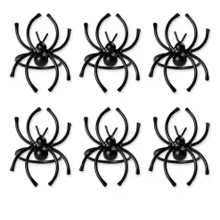 Kirklands Home Matte Spider Napkin Rings, Set of 6 Black Hot
