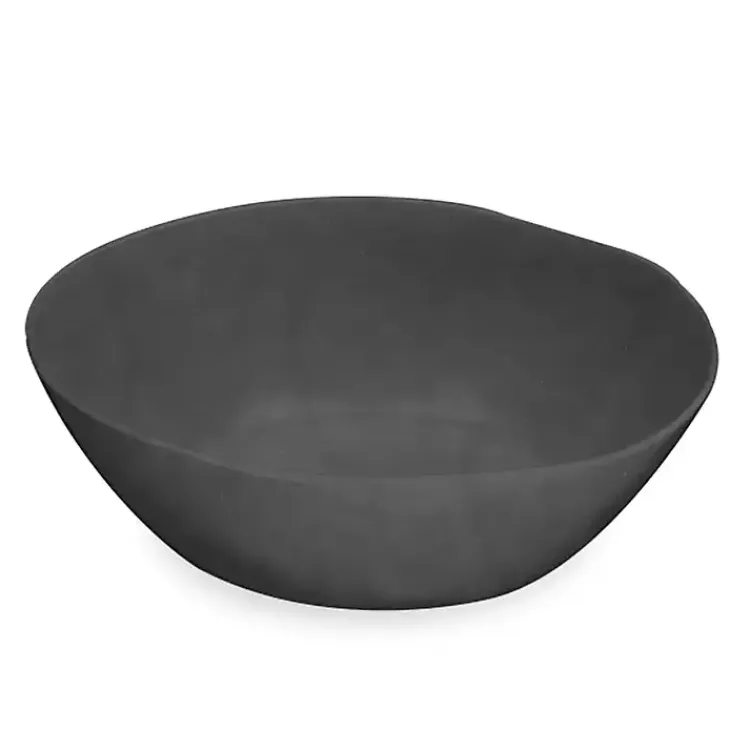 Kirklands Home Black Melamine Santal Serving Bowl New