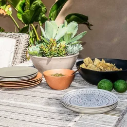 Kirklands Home Black Melamine Santal Serving Bowl New