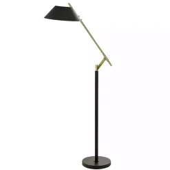 Kirklands Home Black Metal & Brass Angled Arm Task Floor Lamp Clearance