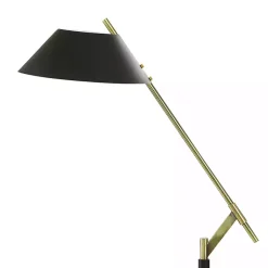 Kirklands Home Black Metal & Brass Angled Arm Task Floor Lamp Clearance