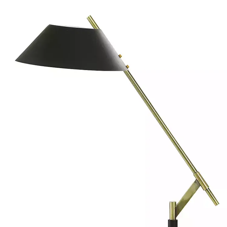 Kirklands Home Black Metal & Brass Angled Arm Task Floor Lamp Clearance