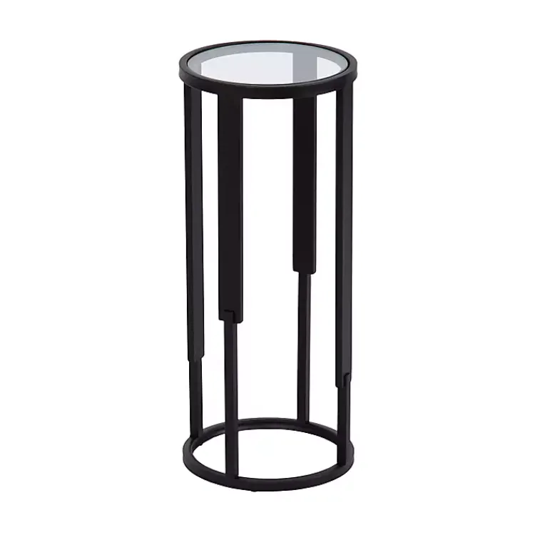 Kirklands Home Metal & Glass Ravalli Drink Table Black Outlet