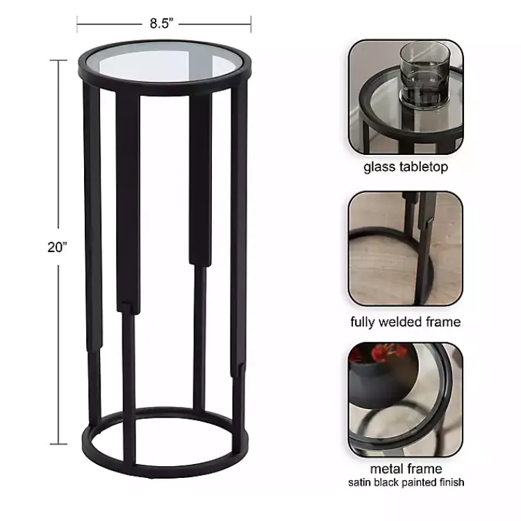 Kirklands Home Metal & Glass Ravalli Drink Table Black Outlet
