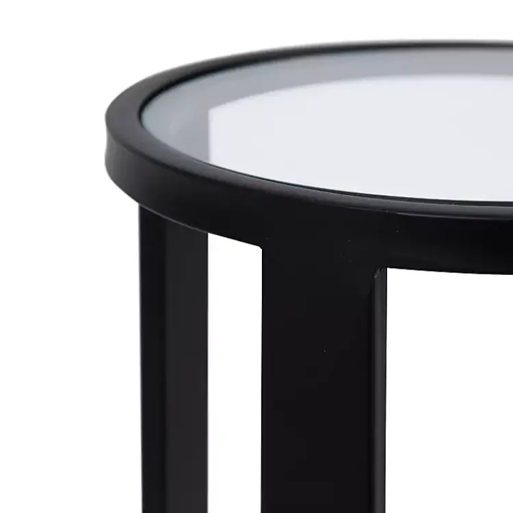Kirklands Home Metal & Glass Ravalli Drink Table Black Outlet