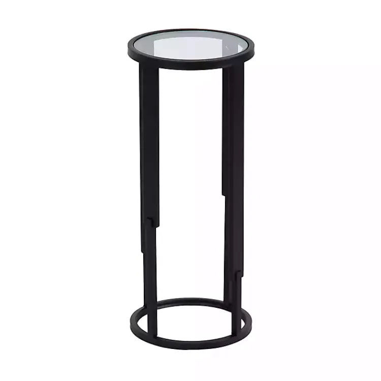 Kirklands Home Metal & Glass Ravalli Drink Table Black Outlet