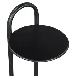 Kirklands Home Black Metal & Marble Loop Accent Table White New