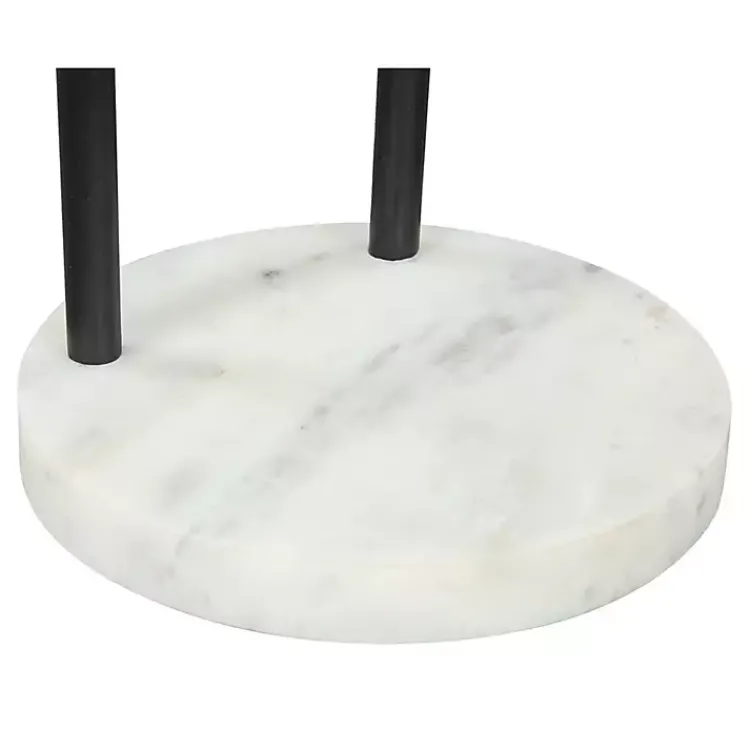 Kirklands Home Black Metal & Marble Loop Accent Table White New