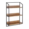 Kirklands Home Black Metal & Rustic Wood Tiered Wall Shelf Outlet