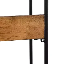 Kirklands Home Black Metal & Rustic Wood Tiered Wall Shelf Outlet