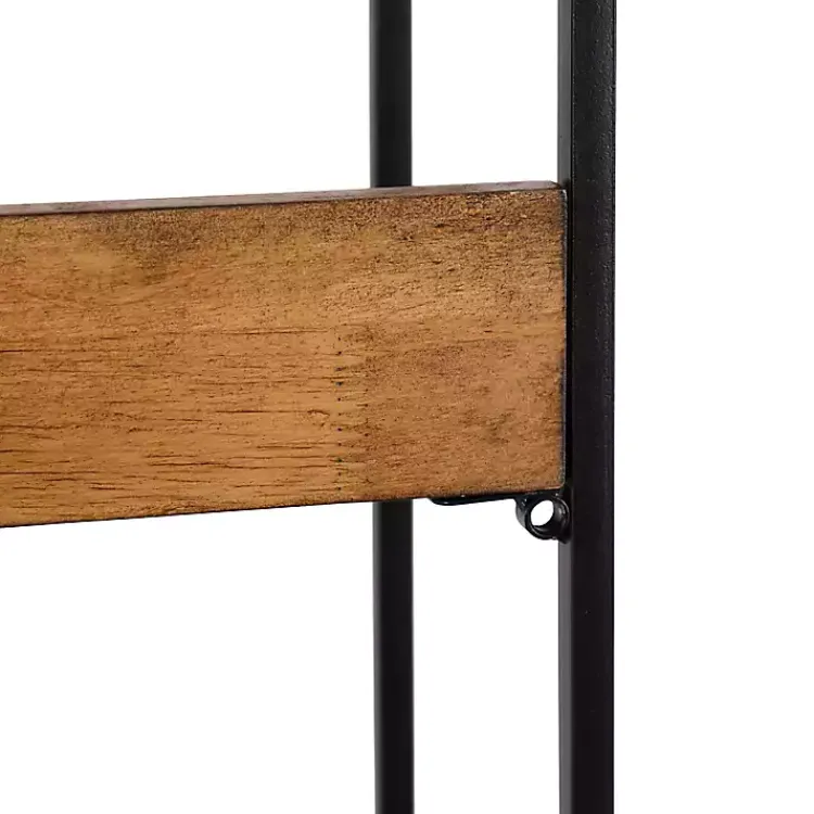 Kirklands Home Black Metal & Rustic Wood Tiered Wall Shelf Outlet