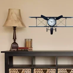 Kirklands Home Black Metal Airplane Wall Clock Hot