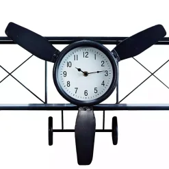 Kirklands Home Black Metal Airplane Wall Clock Hot