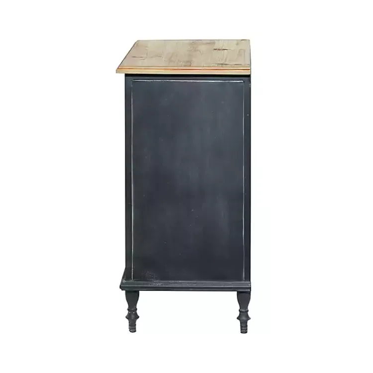 Kirklands Home Black Metal and Brown Wood Storage Cabinet Online