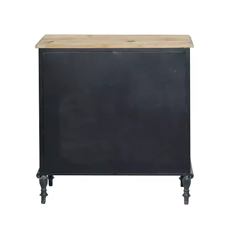 Kirklands Home Black Metal and Brown Wood Storage Cabinet Online
