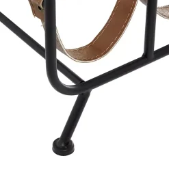 Kirklands Home Black Metal and Faux Leather Wine Rack Online
