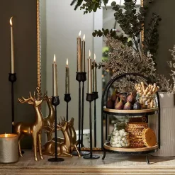 Kirklands Home Black Metal and Natural Wood 2-Tier Server Best